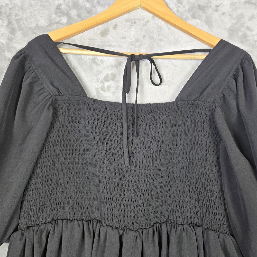 Arula Babydoll Dress Smocked Back Square Neck Puff Sleeve Whimsigoth Size A (1X) - Picture 3 of 13